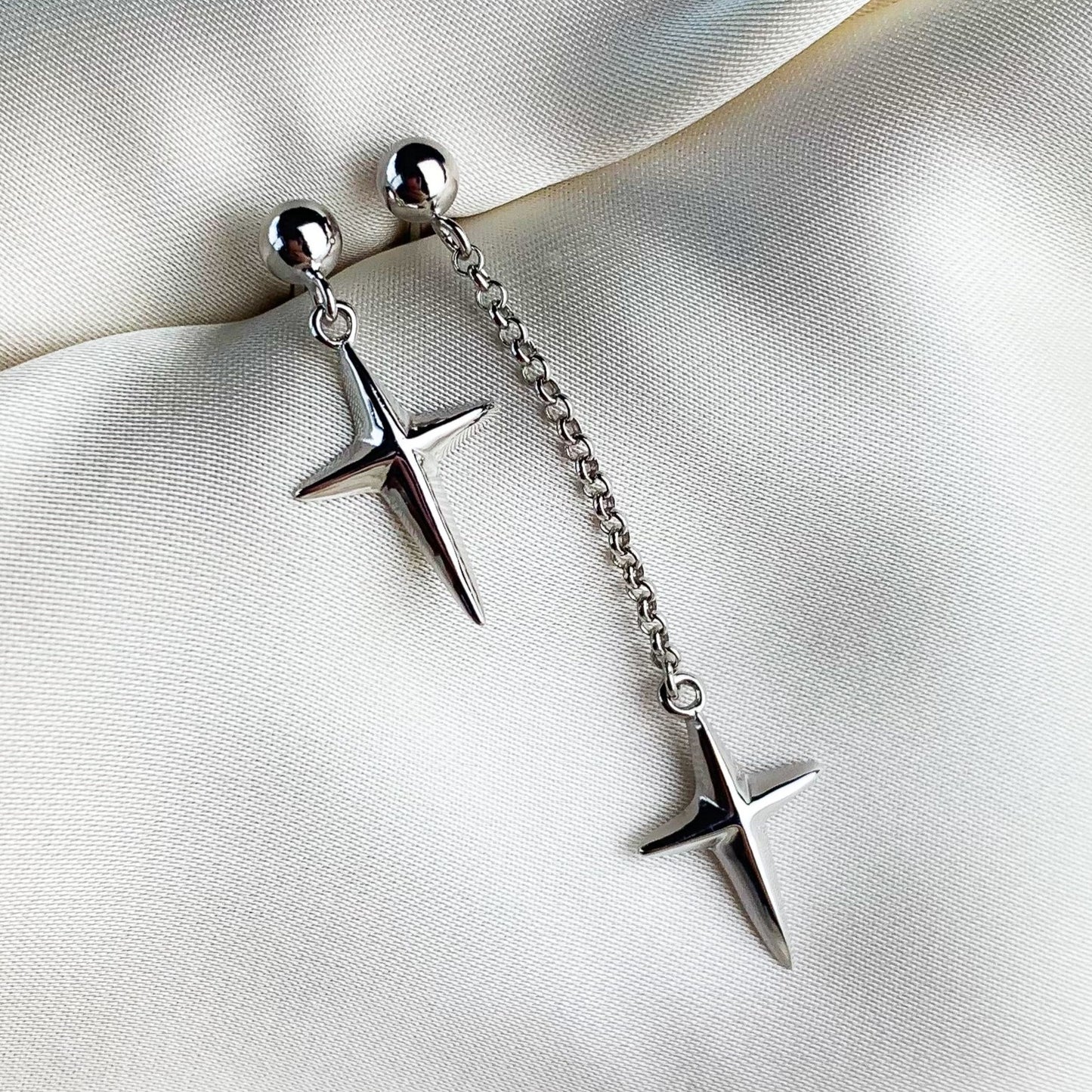 Asymmetrical Cross Drop Earrings