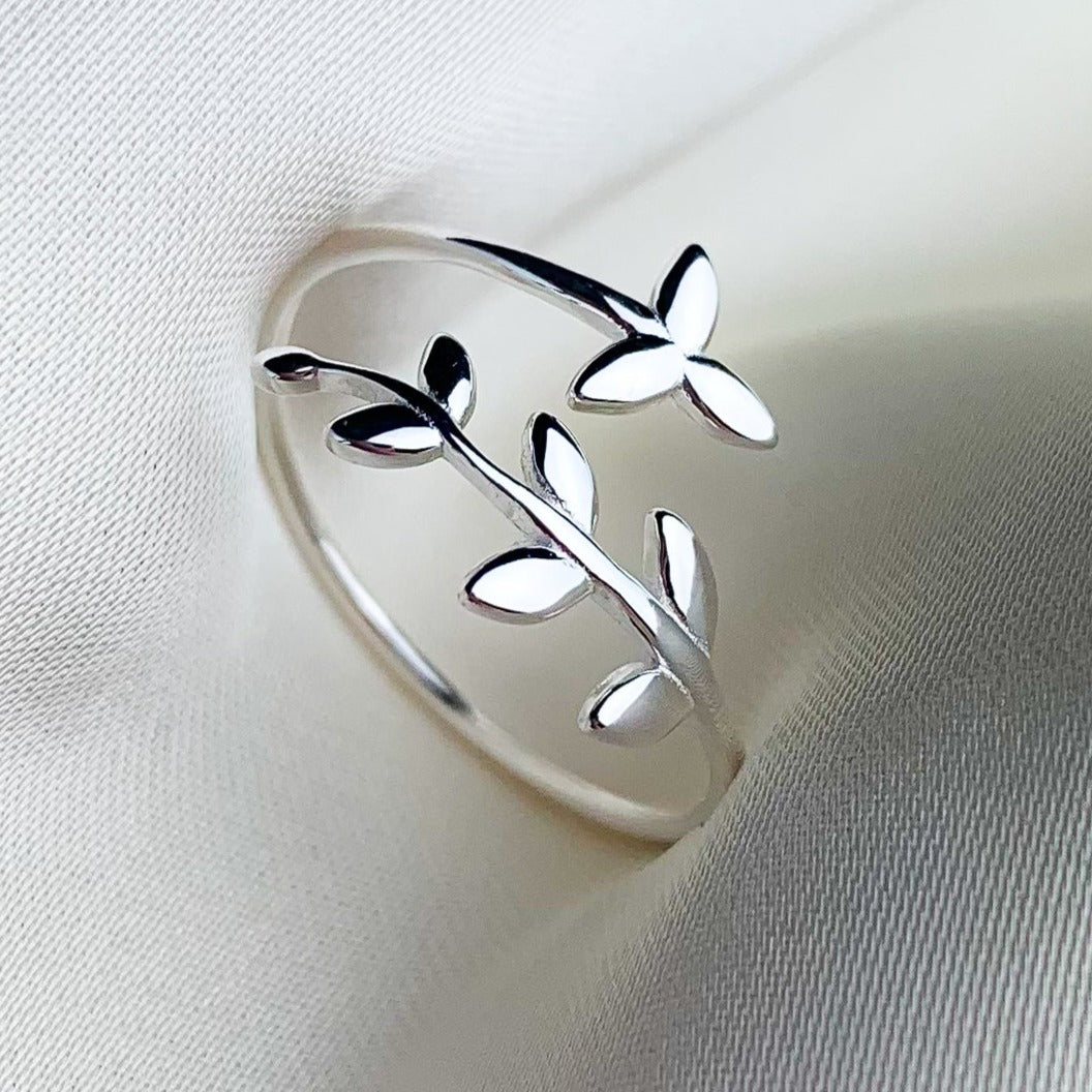 Asymmetrical Leaf Wrap Ring