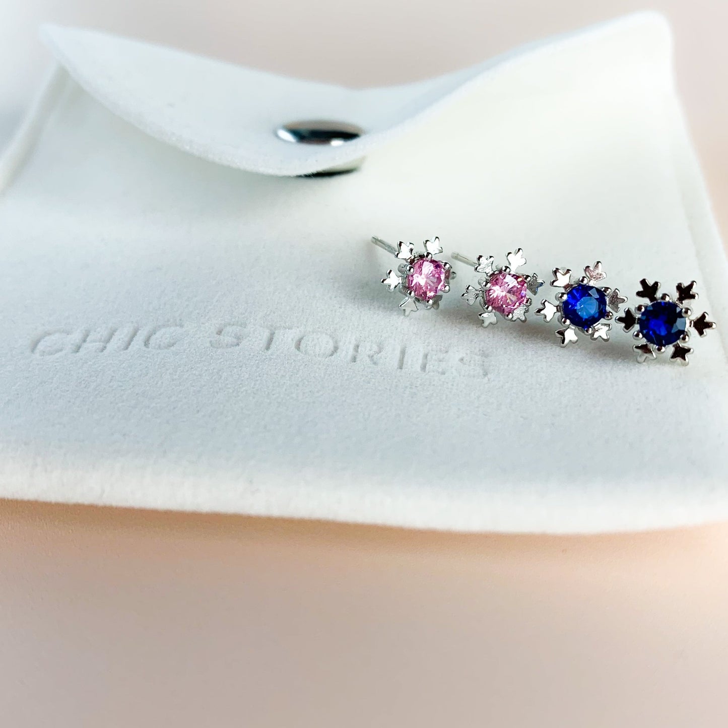 Crystal Snowflake Stud Earrings