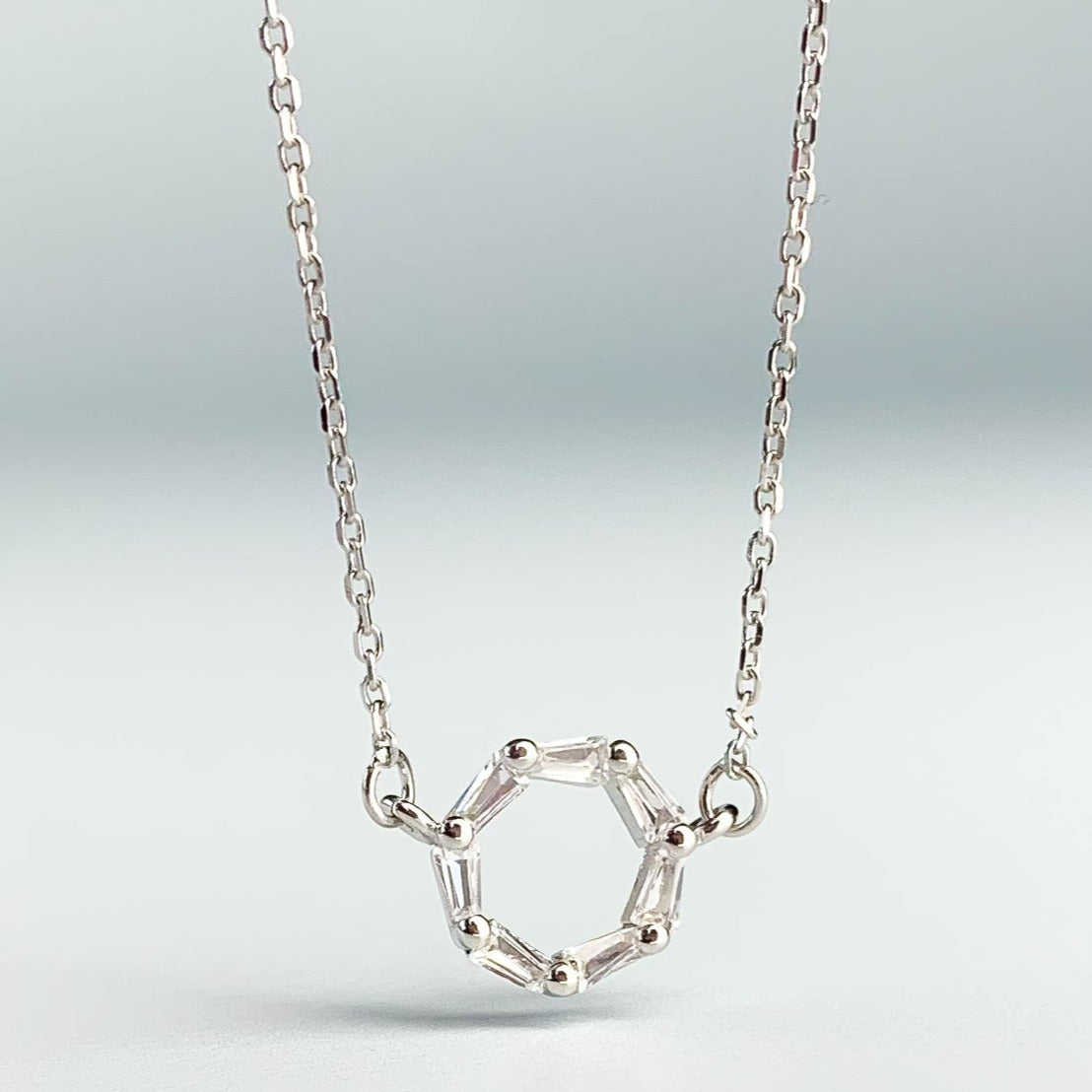 Crystal Circle Pendant Necklace
