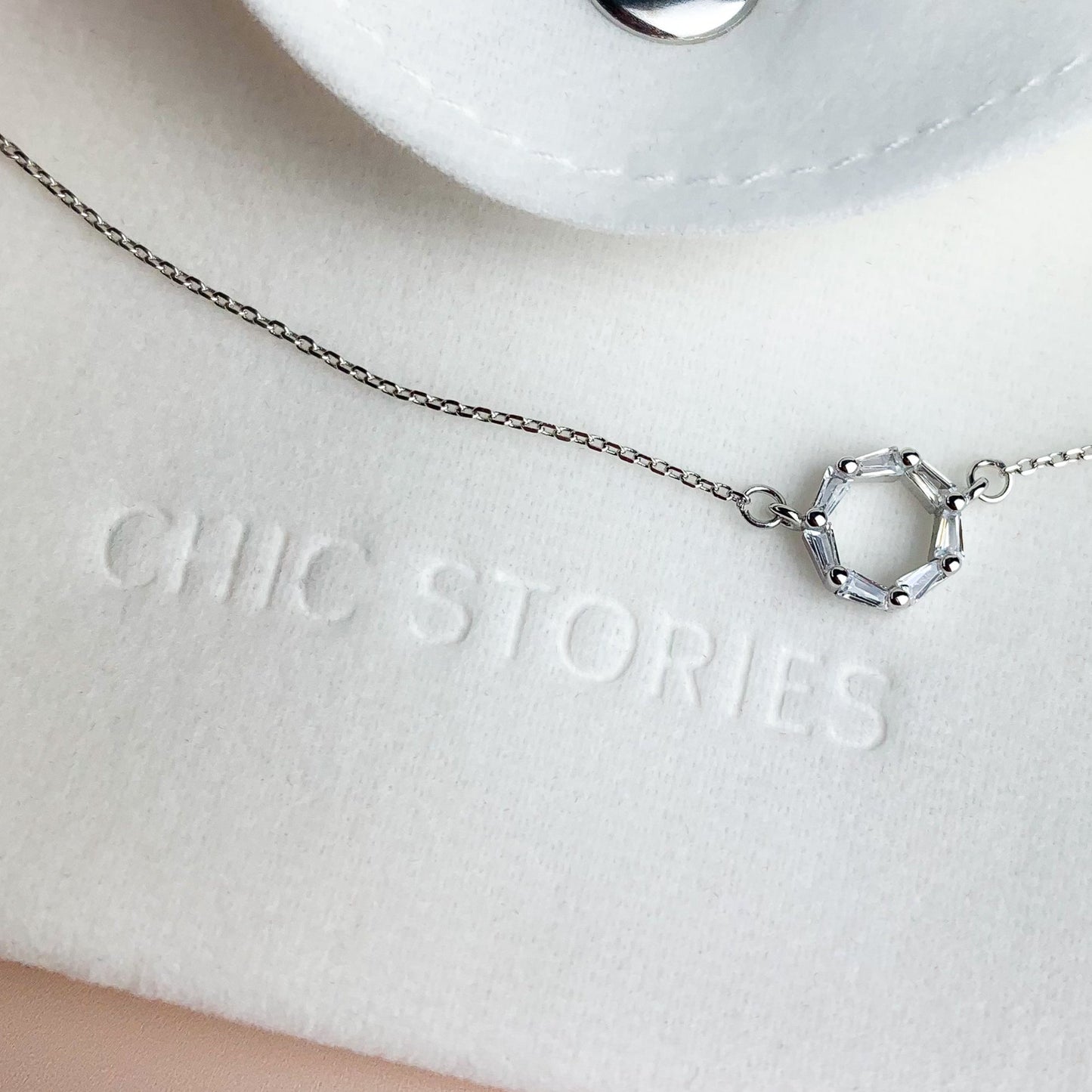 Crystal Circle Pendant Necklace
