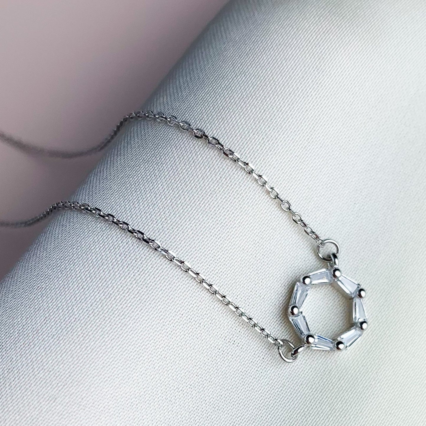 Crystal Circle Pendant Necklace