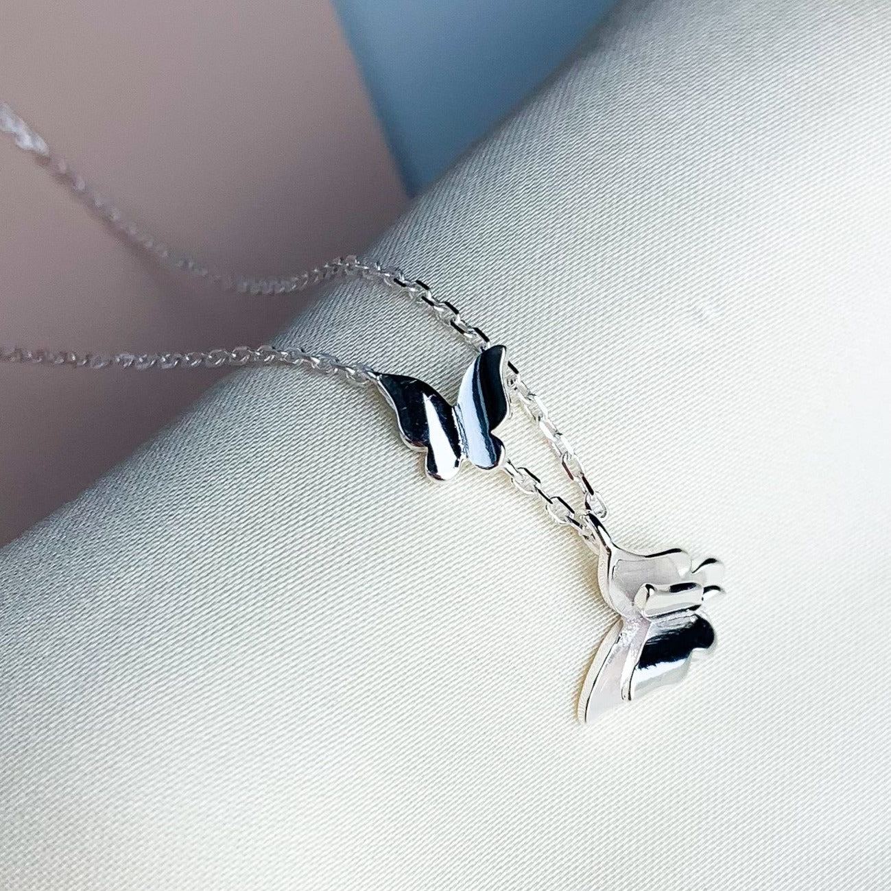 Two Butterflies Pendant Necklace