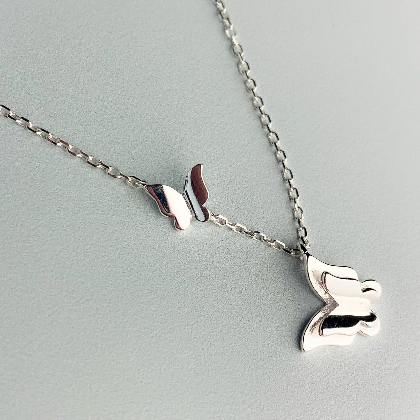 Two Butterflies Pendant Necklace