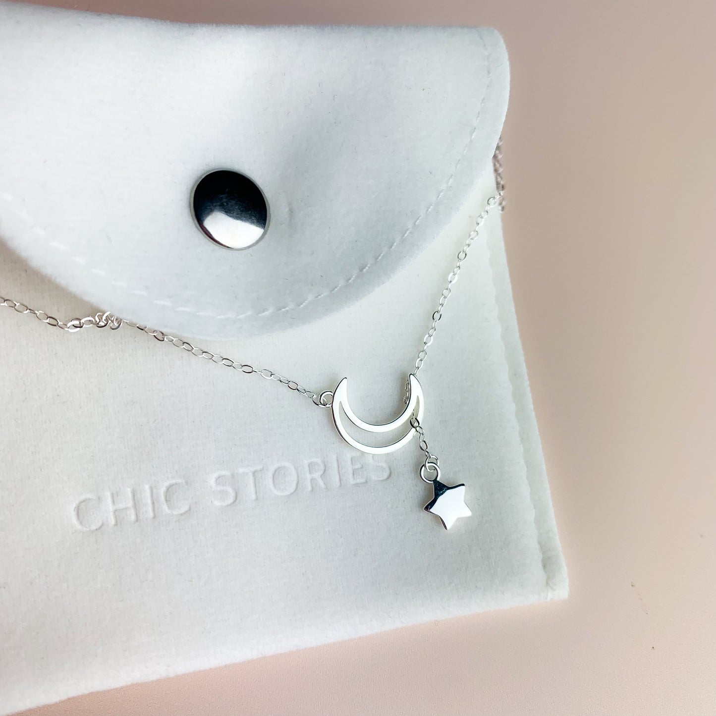 Moon and Star Threader Necklace