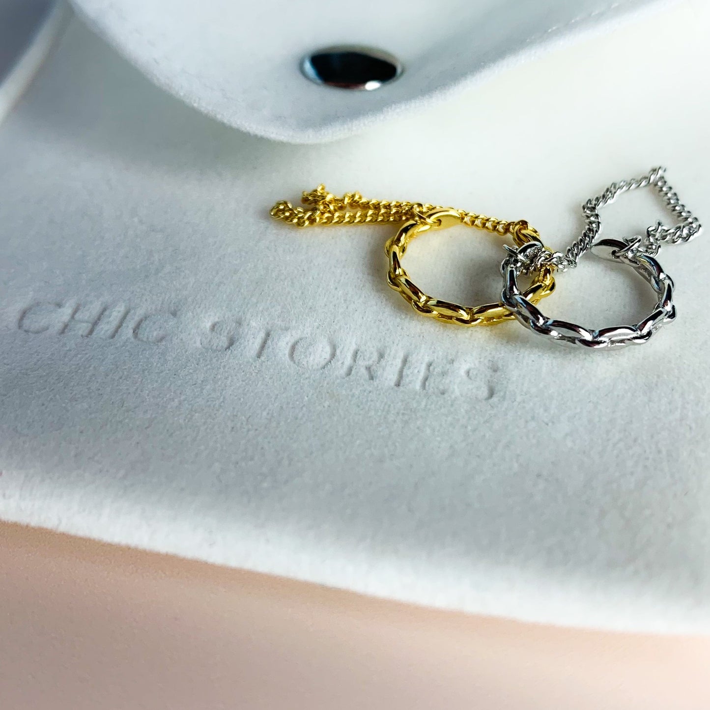 Chain Design Ear Cuff with Hanging Chain Loop