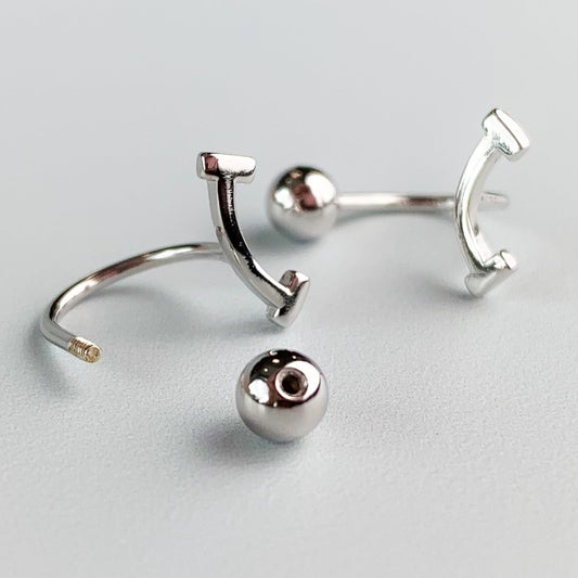 Curve Ear Jacket Screw Back Earrings