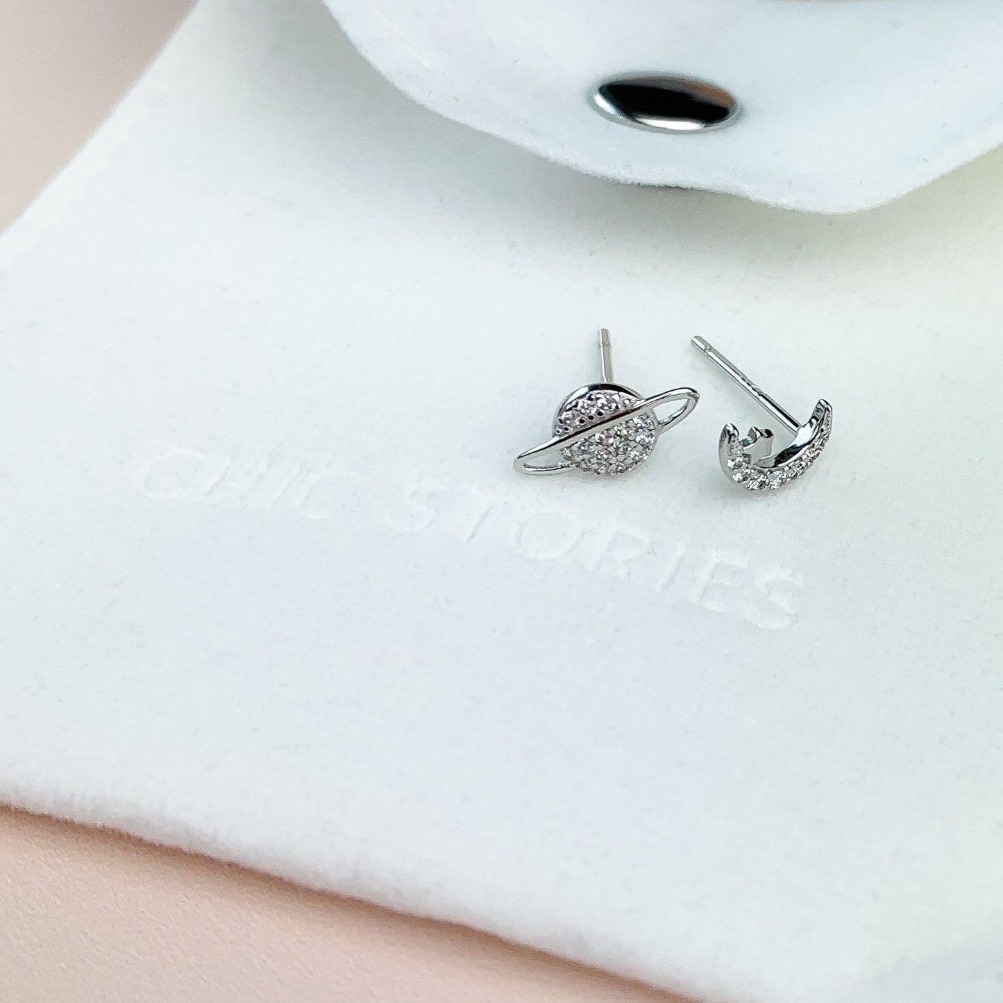 Moon and Planet Crystal Earrings