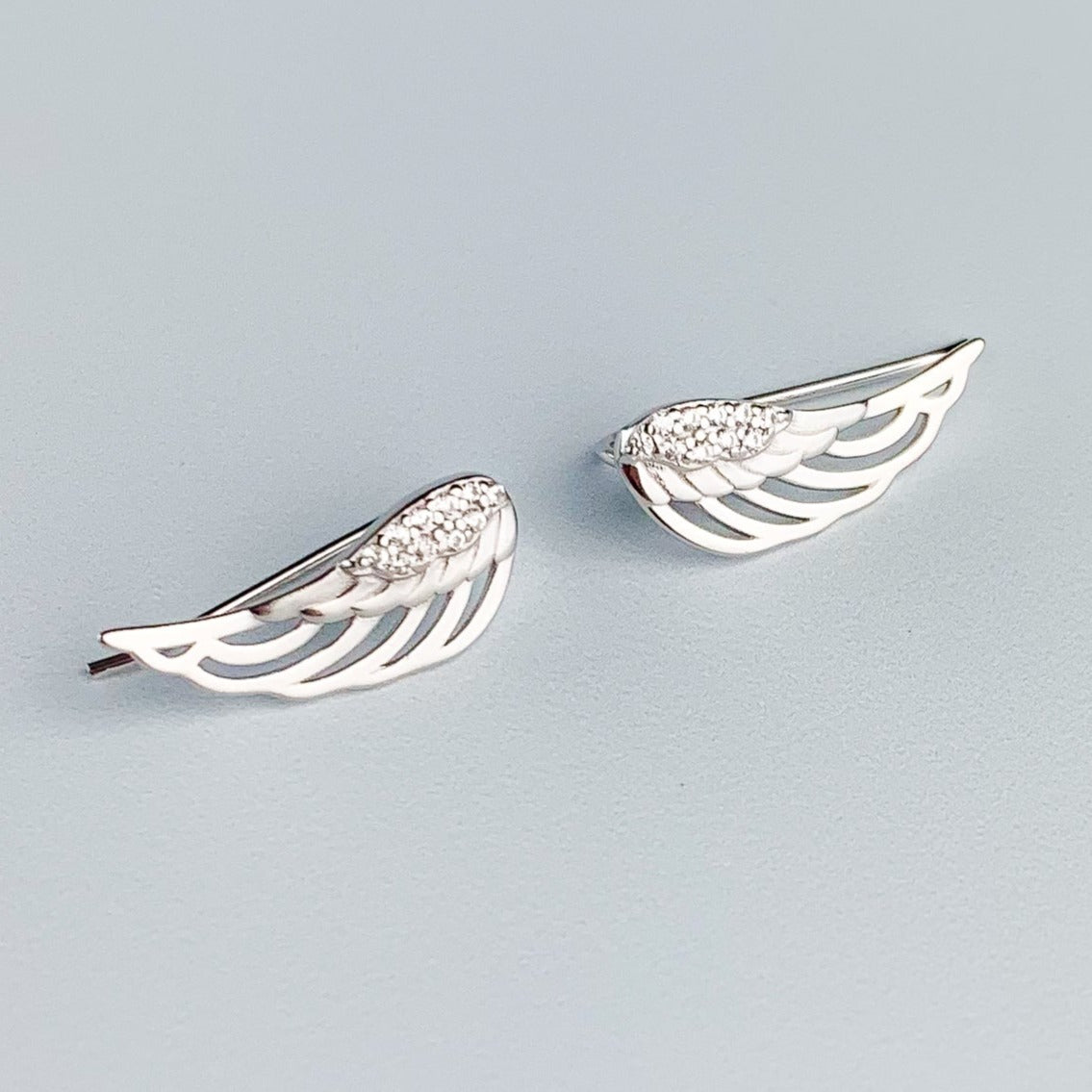 Crystal Detail Angel Wing Earrings
