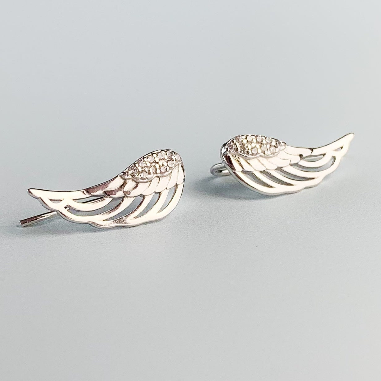 Crystal Detail Angel Wing Earrings