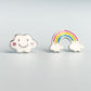 Rainbow and Cloud Stud Earrings