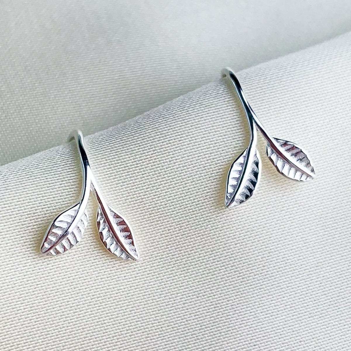 Small Leaf Drop Earrings