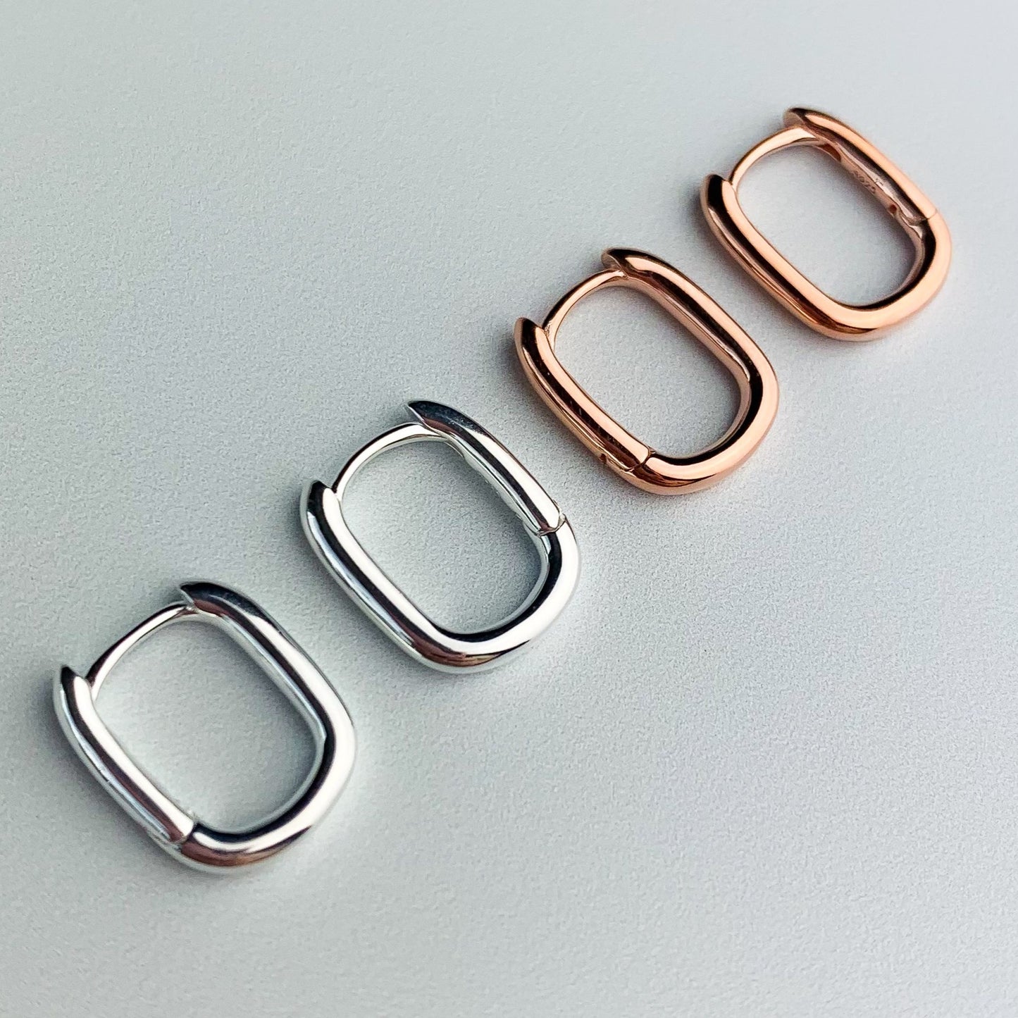 Squoval Shape Hoop Earrings