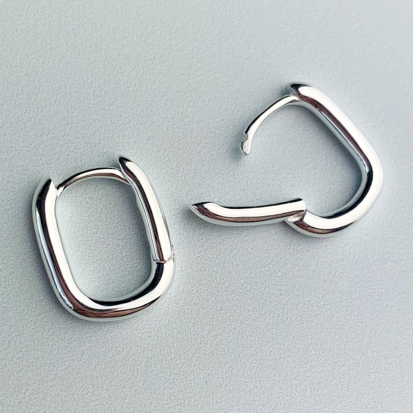 Squoval Shape Hoop Earrings