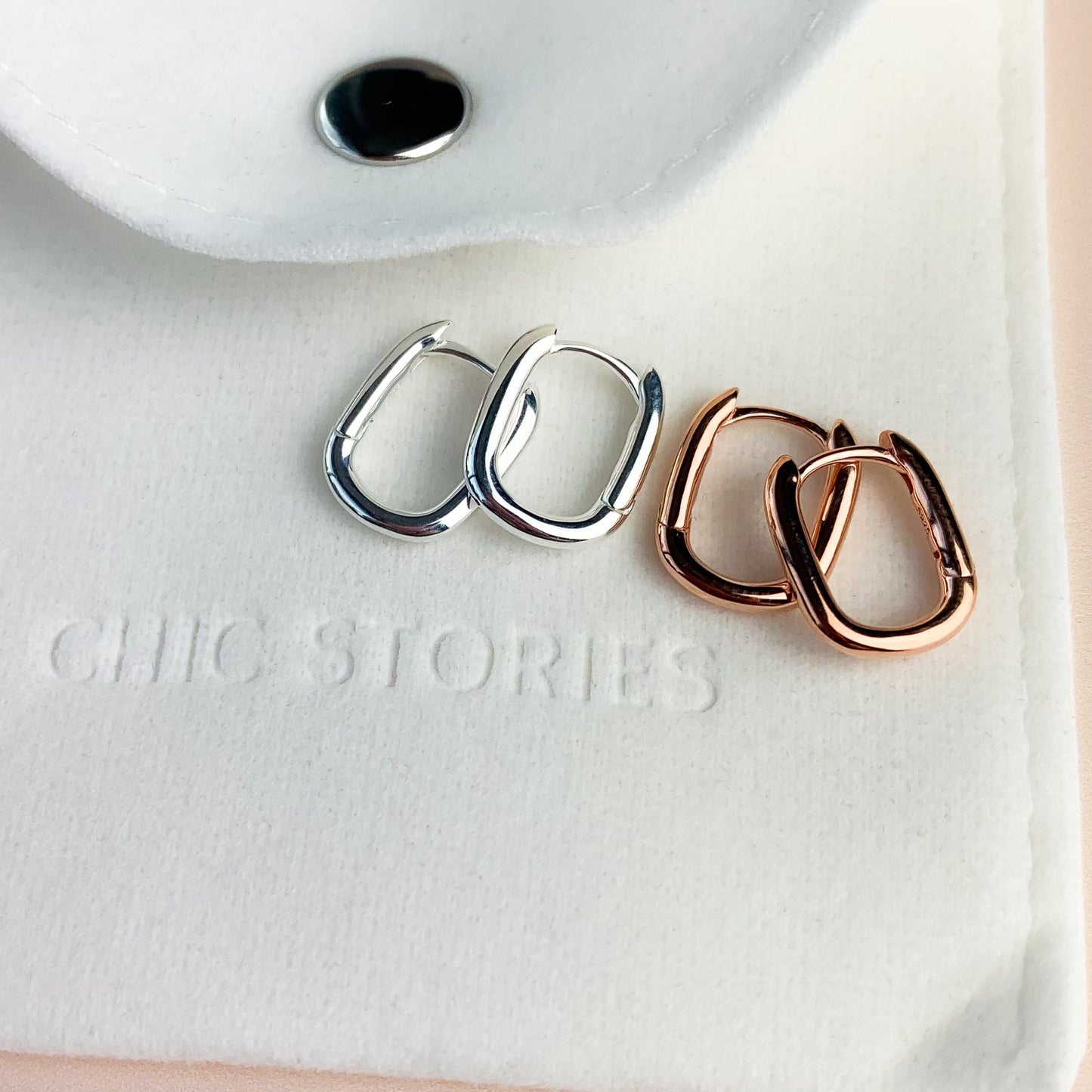 Squoval Shape Hoop Earrings