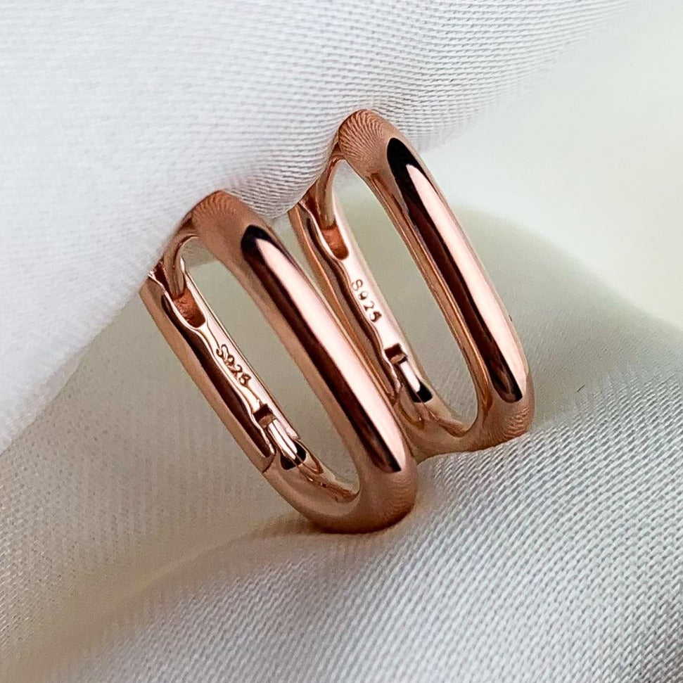 Squoval Shape Hoop Earrings