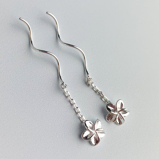 Flower Spiral Threader Earrings