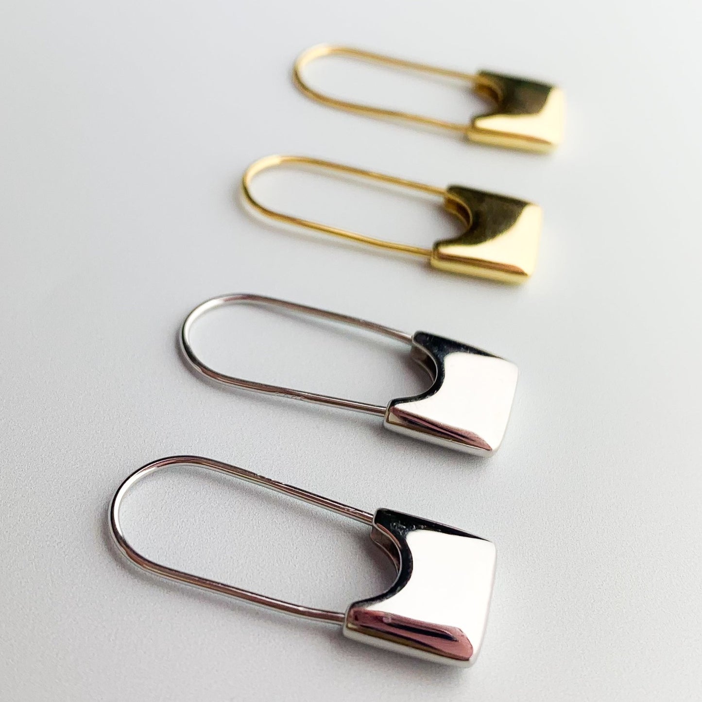 Safety Pin Drop Earrings