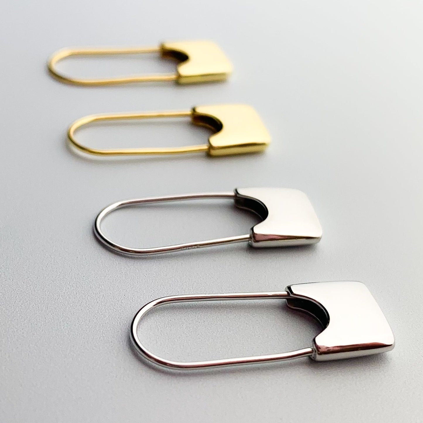 Safety Pin Drop Earrings