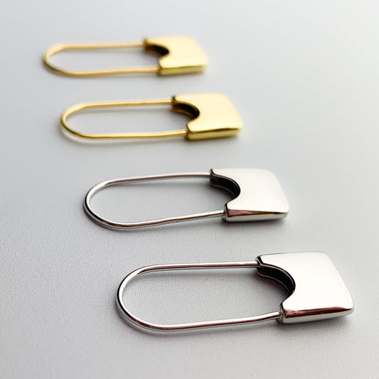 Safety Pin Drop Earrings