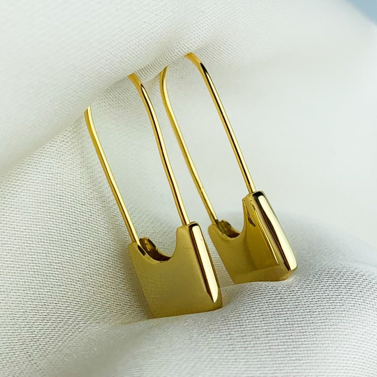 Safety Pin Drop Earrings
