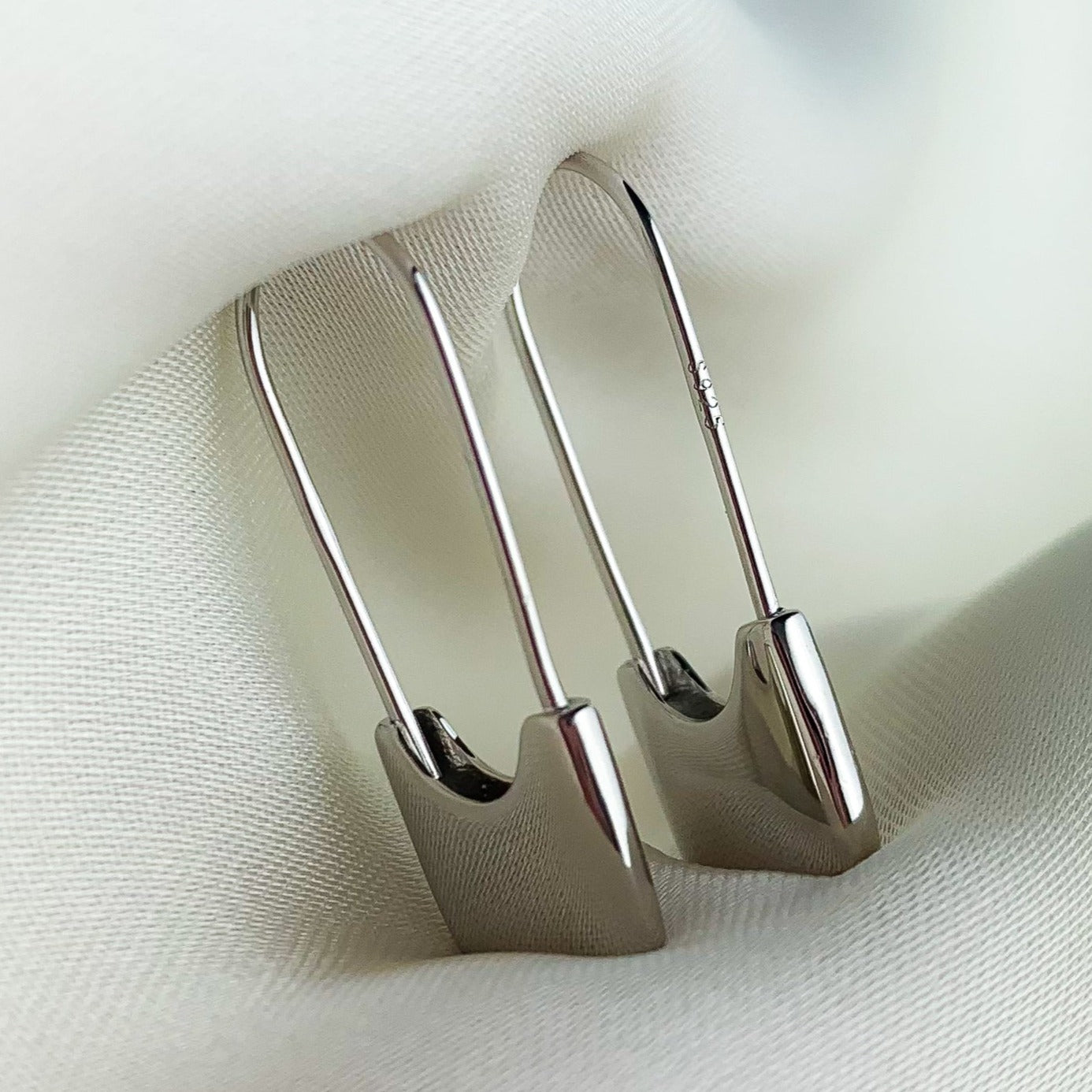 Safety Pin Drop Earrings