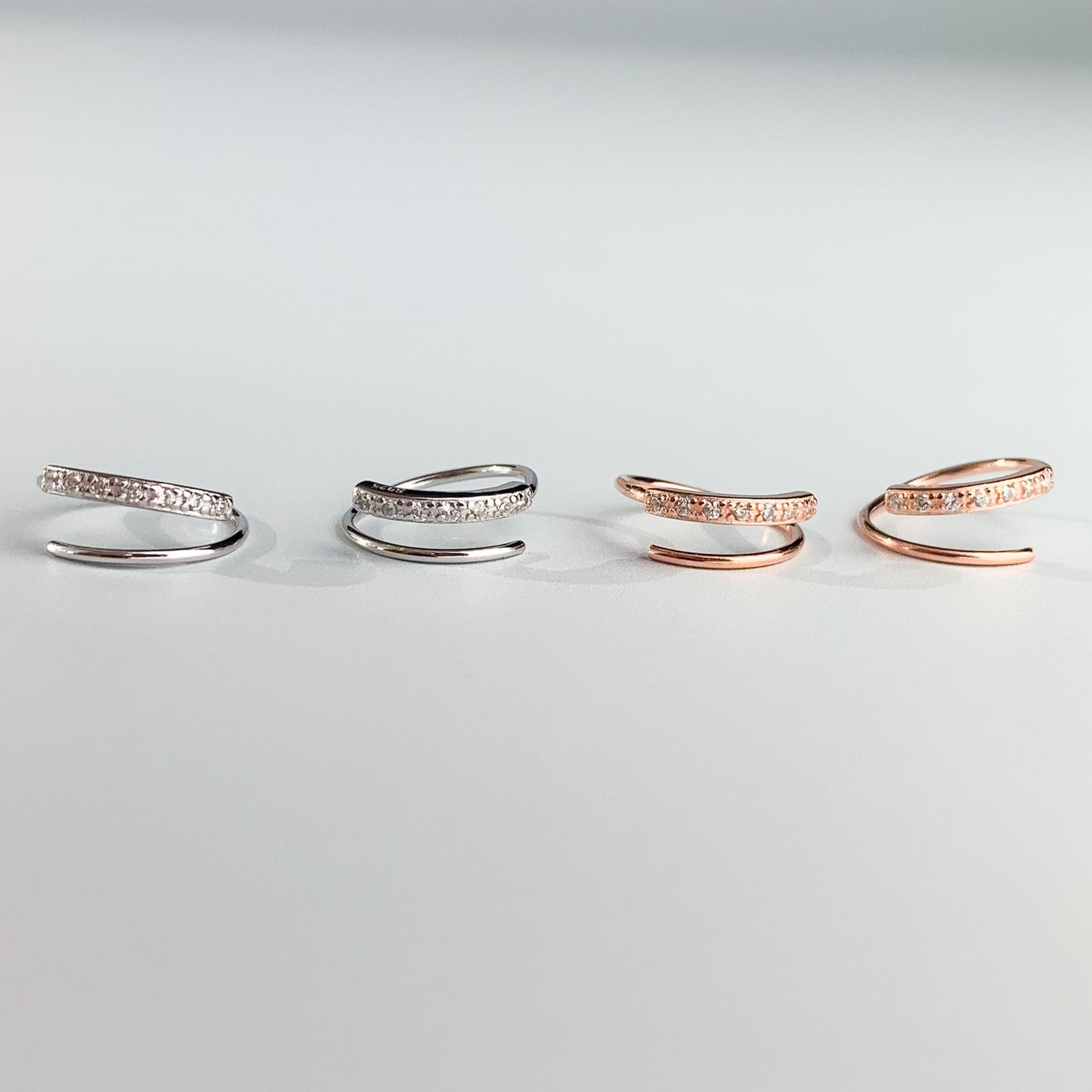 Crystal Spiral Hoop Earrings