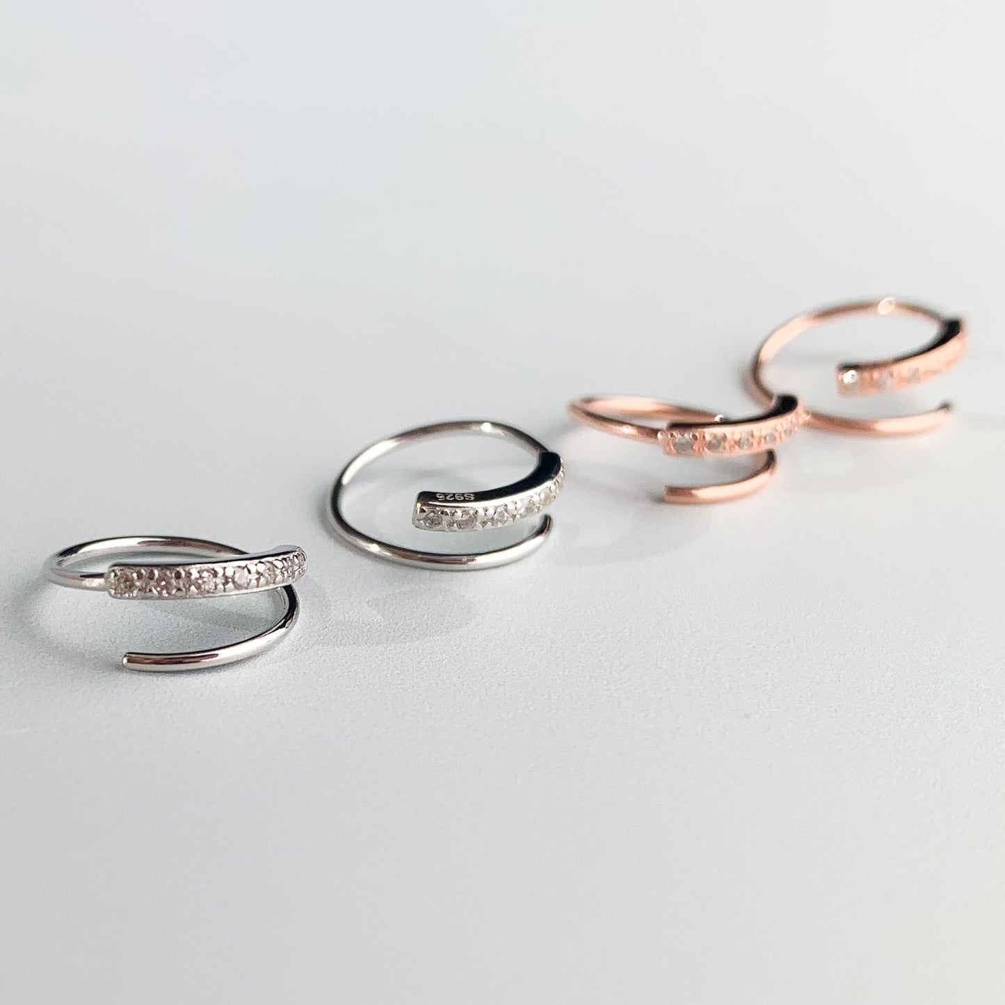 Crystal Spiral Hoop Earrings