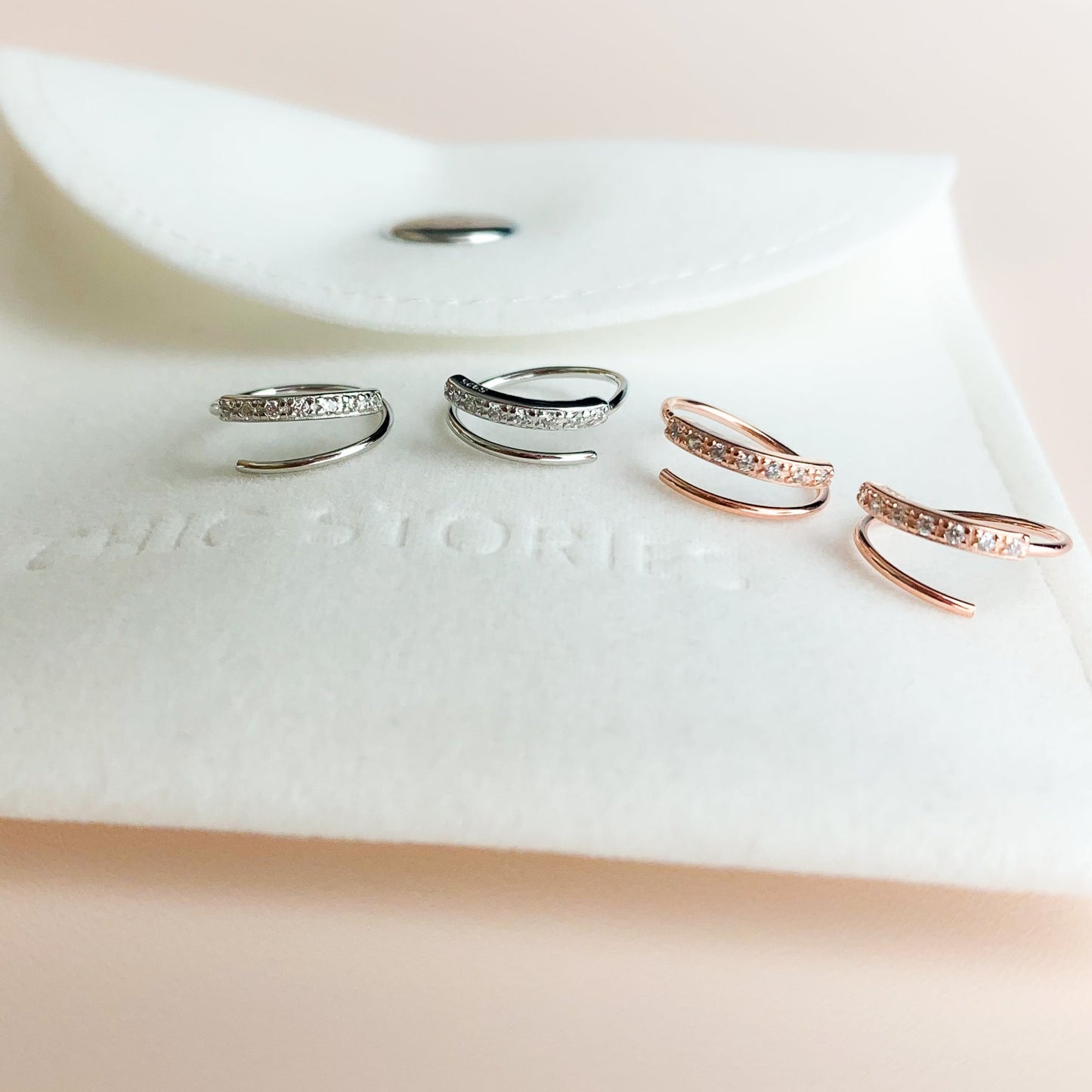 Crystal Spiral Hoop Earrings