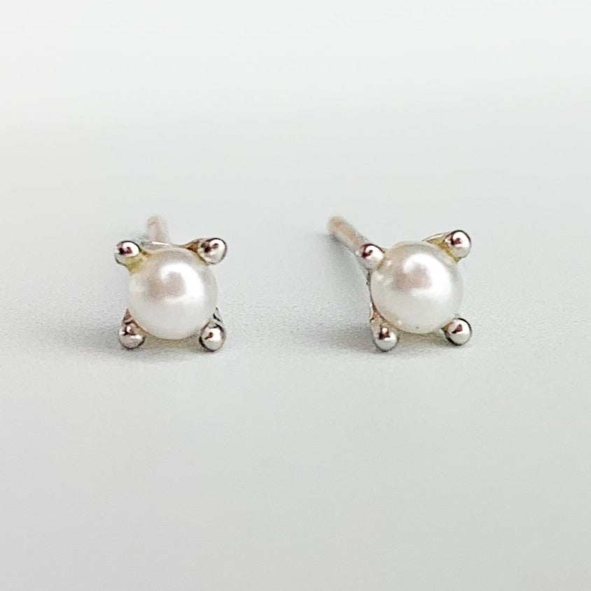Tiny Pearl Stud Earrings