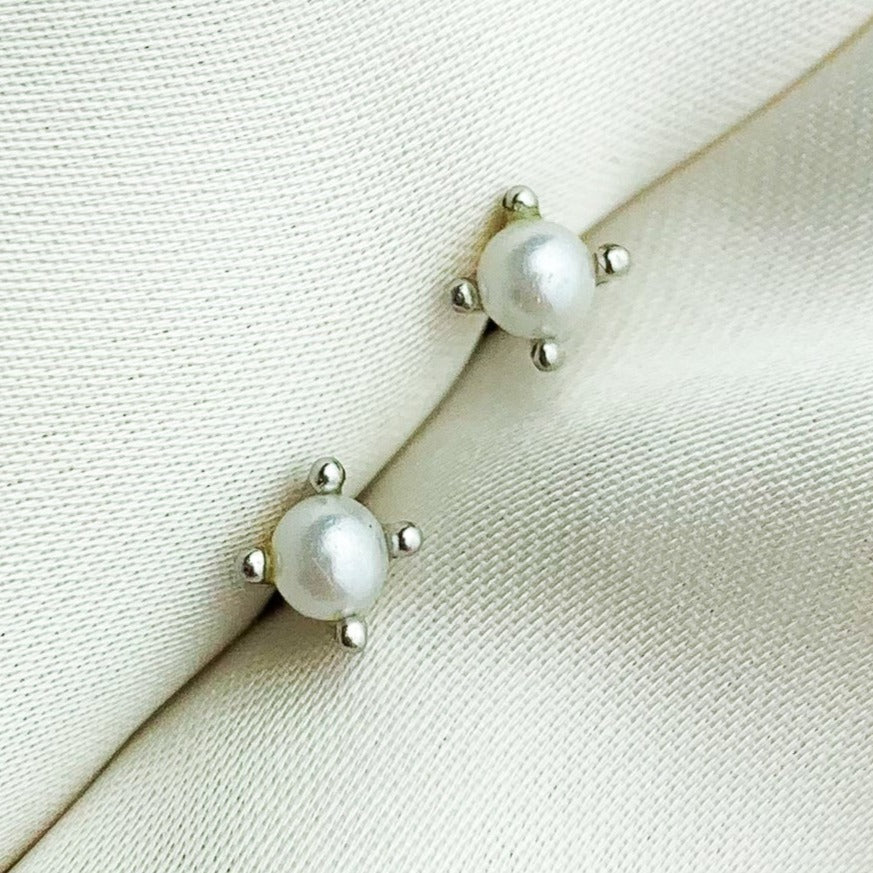 Tiny Pearl Stud Earrings