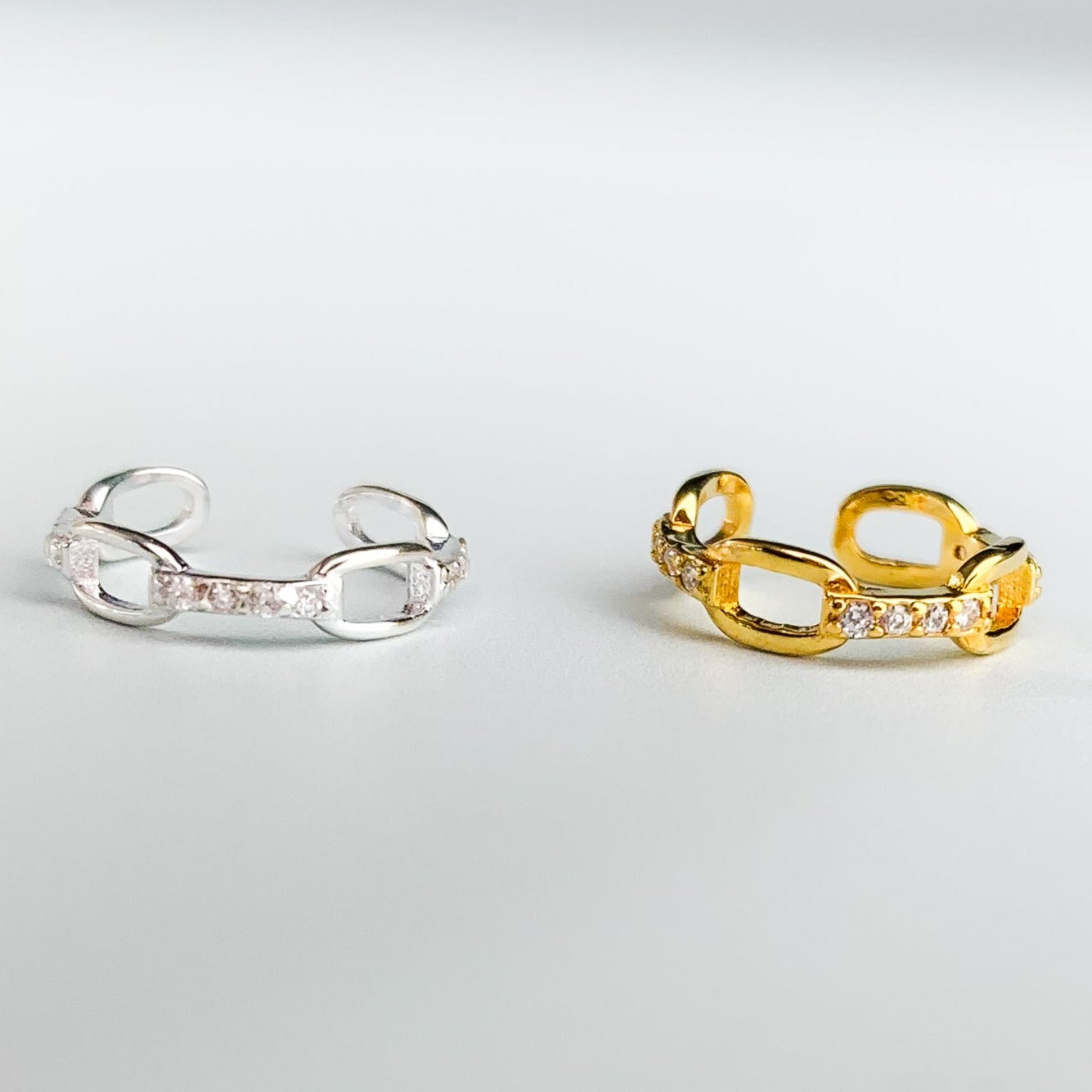 Crystal Detail Chainlink Ear Cuff