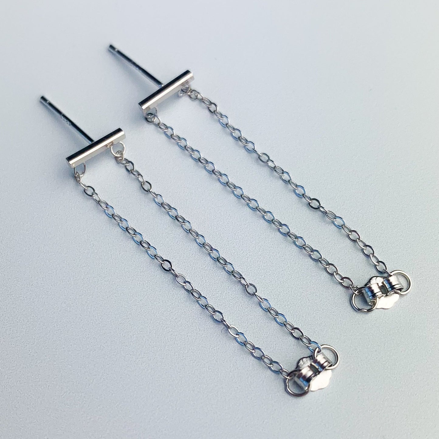 Double Chain Loop Stud Earrings