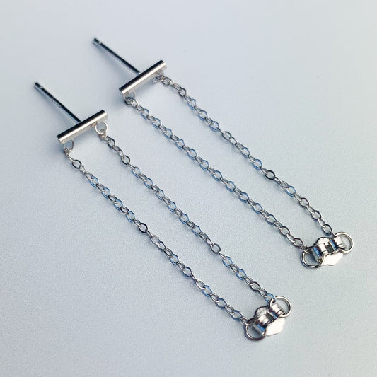 Double Chain Loop Stud Earrings