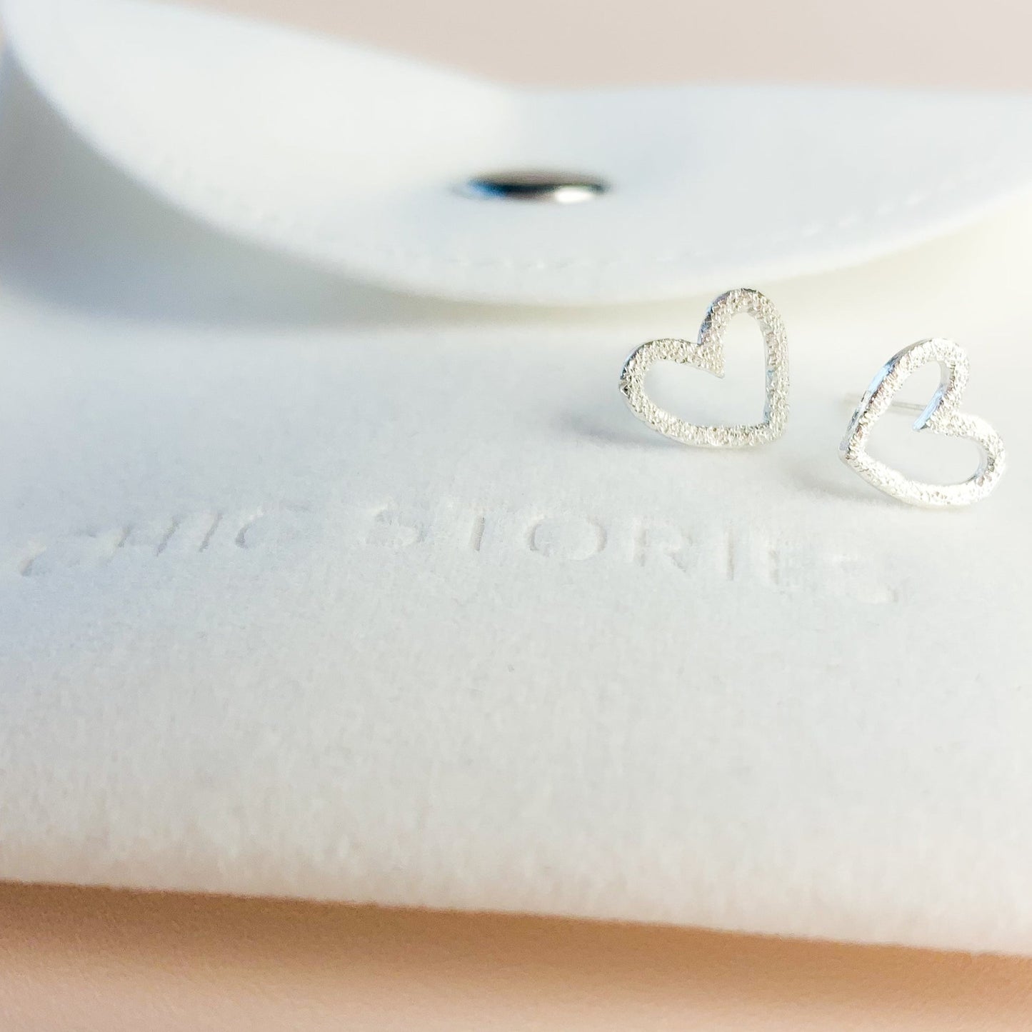 Textured Heart Stud Earrings