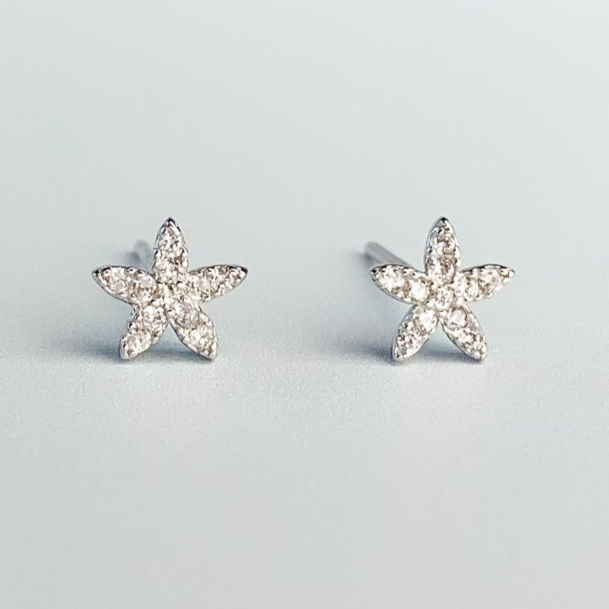 Crystal Flower Stud Earrings