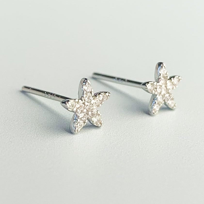 Crystal Flower Stud Earrings
