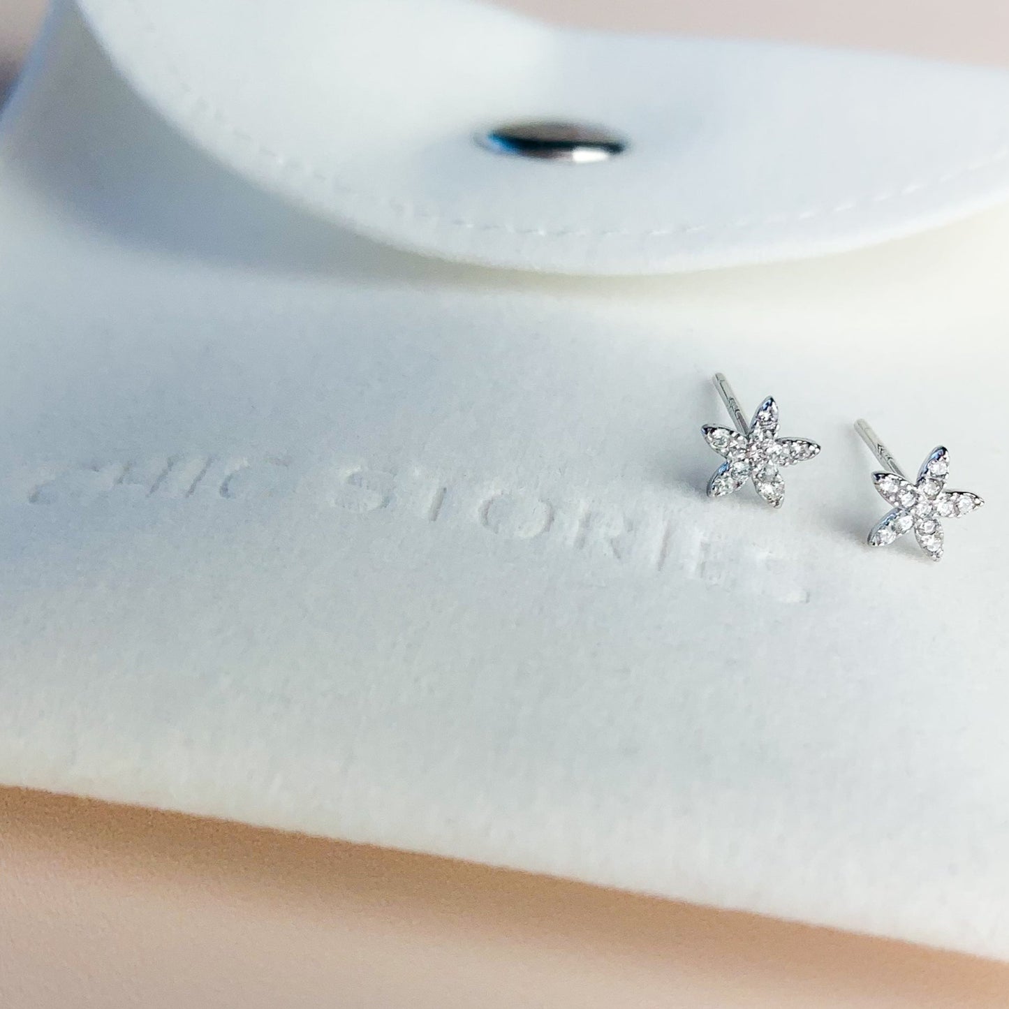 Crystal Flower Stud Earrings