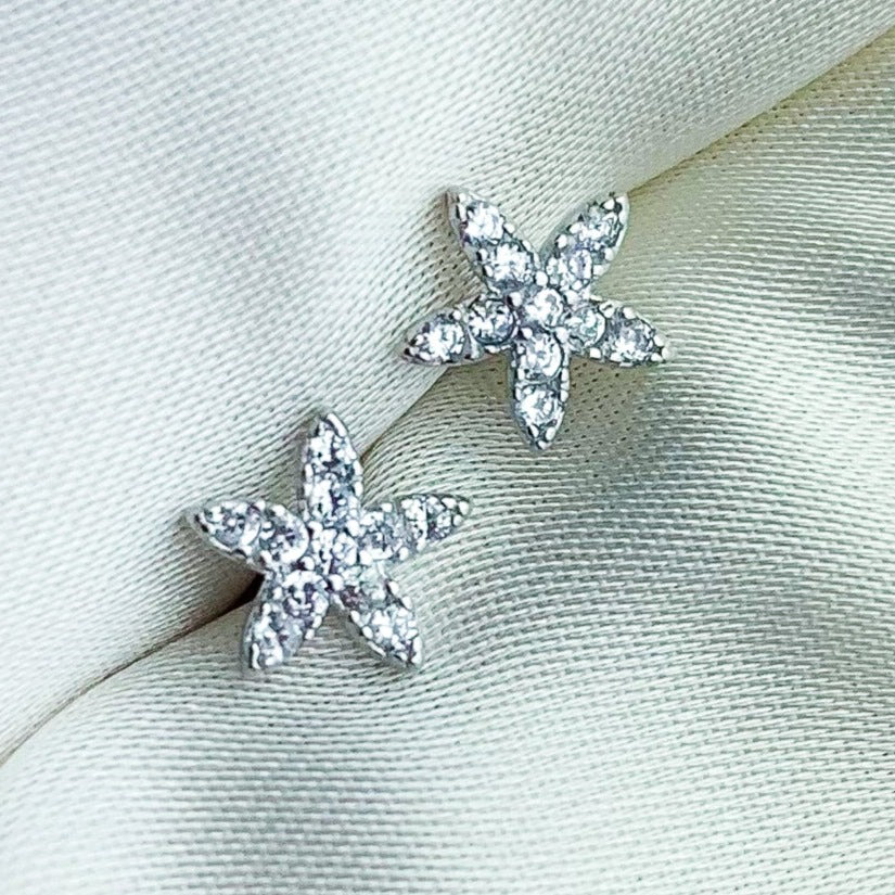 Crystal Flower Stud Earrings