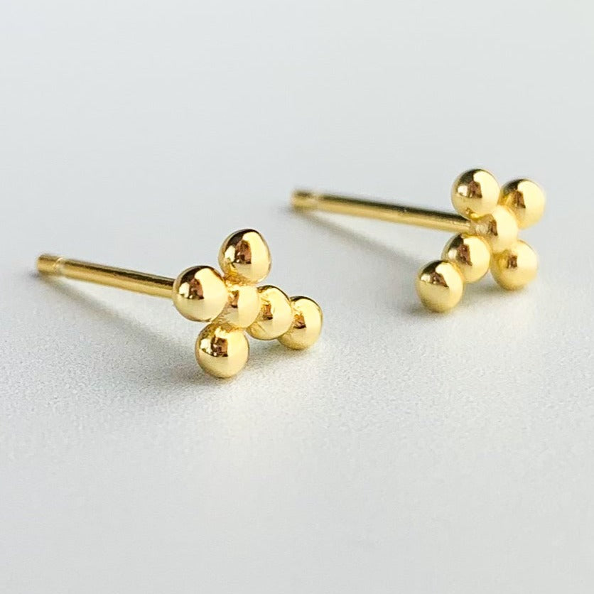 Bubble Cross Stud Earrings