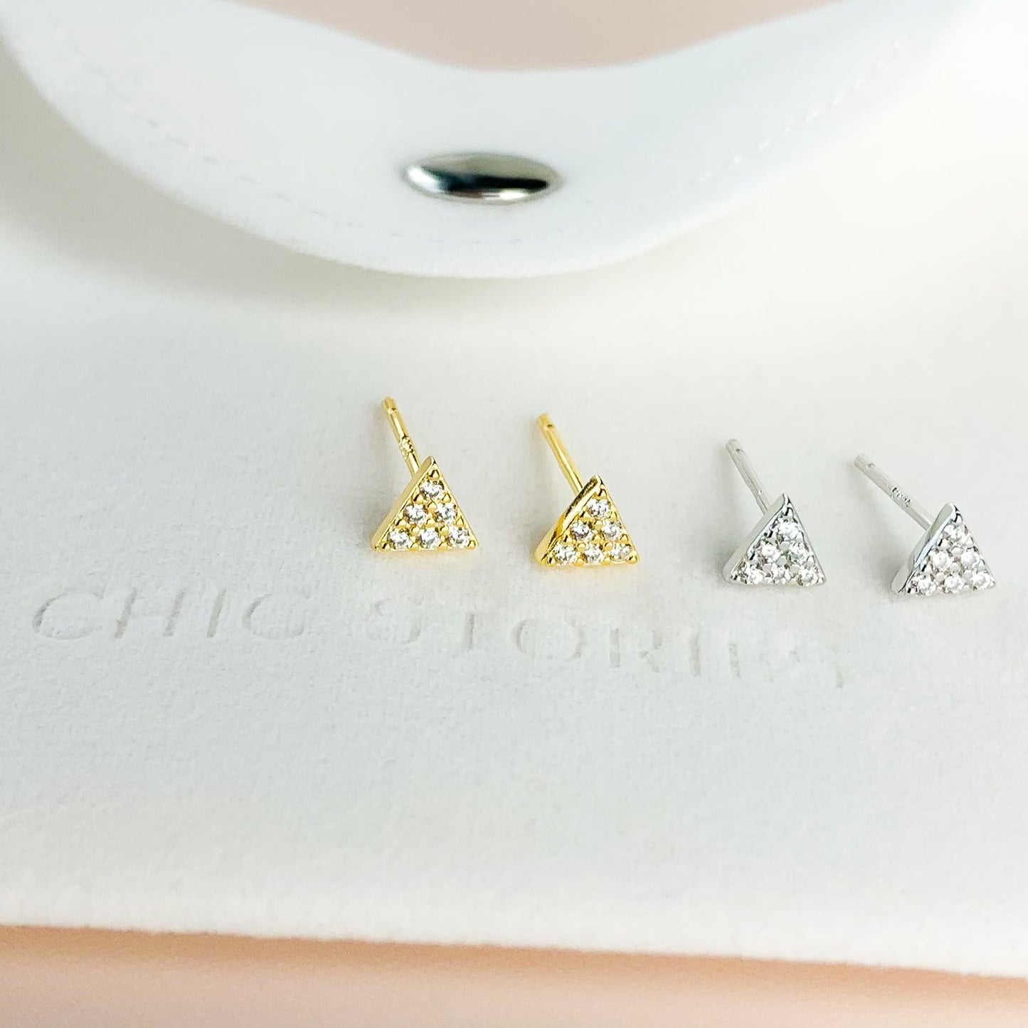 Zirconia Triangle Studs