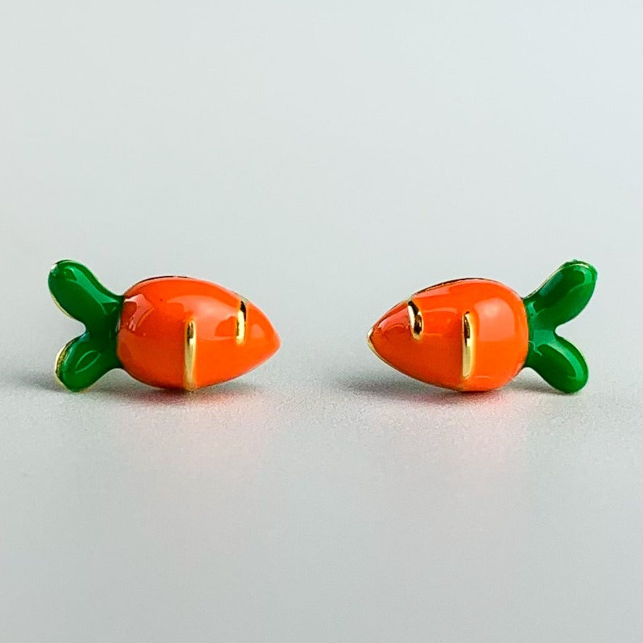 Tiny Carrot Stud Earrings