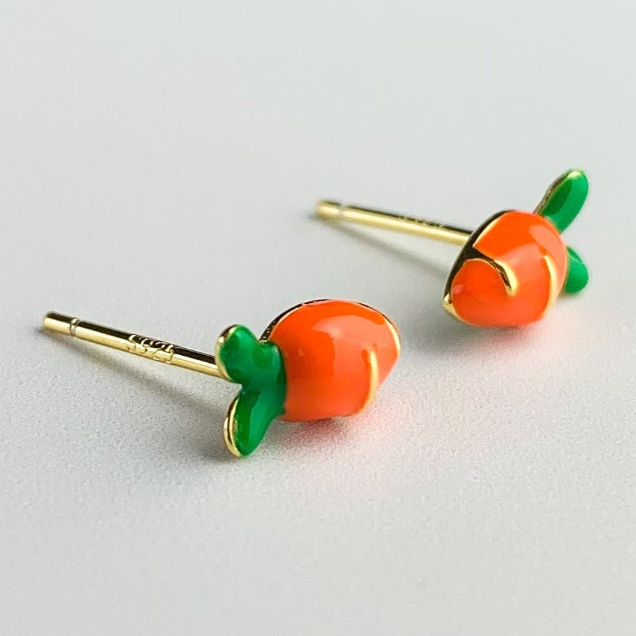 Tiny Carrot Stud Earrings