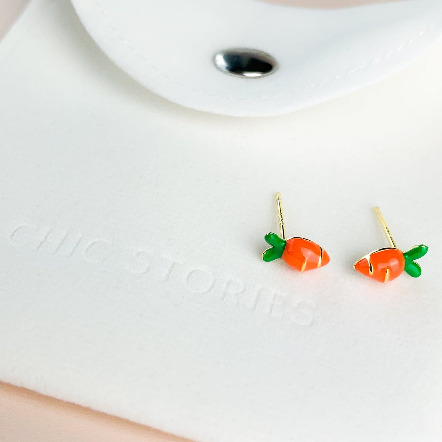 Tiny Carrot Stud Earrings