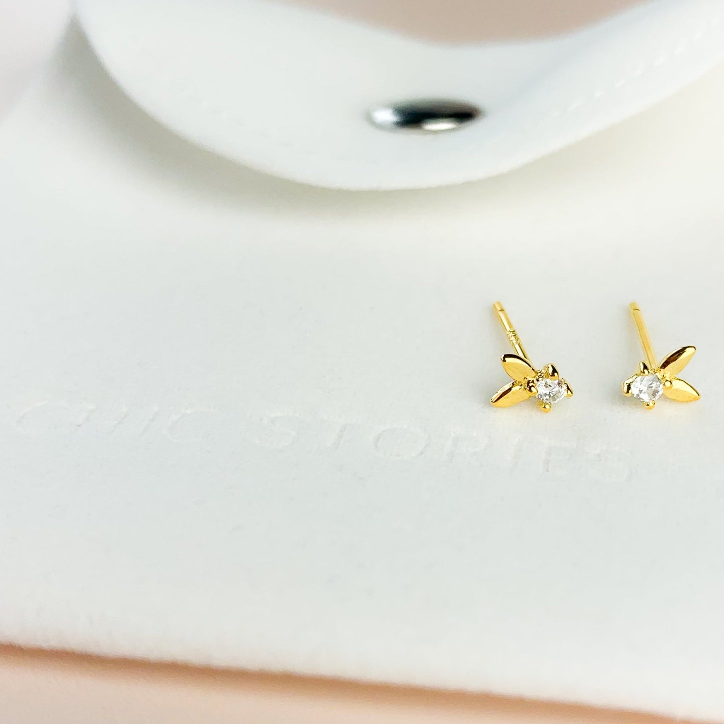 Crystal Bunny Ears Stud Earrings