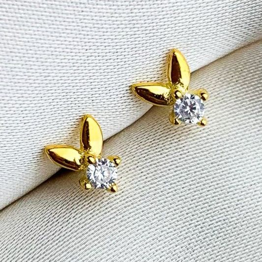 Crystal Bunny Ears Stud Earrings