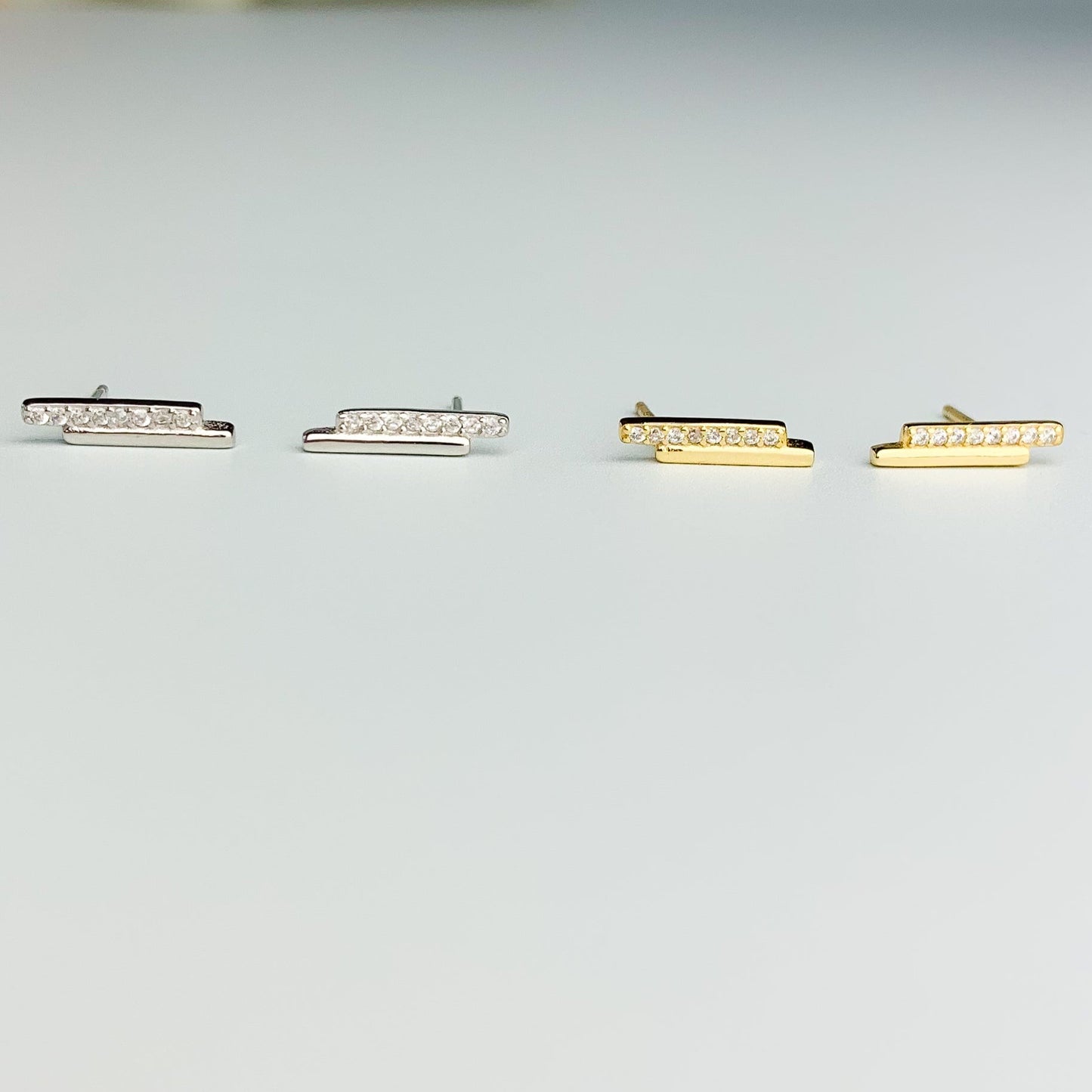 Double Bar Stud Earrings