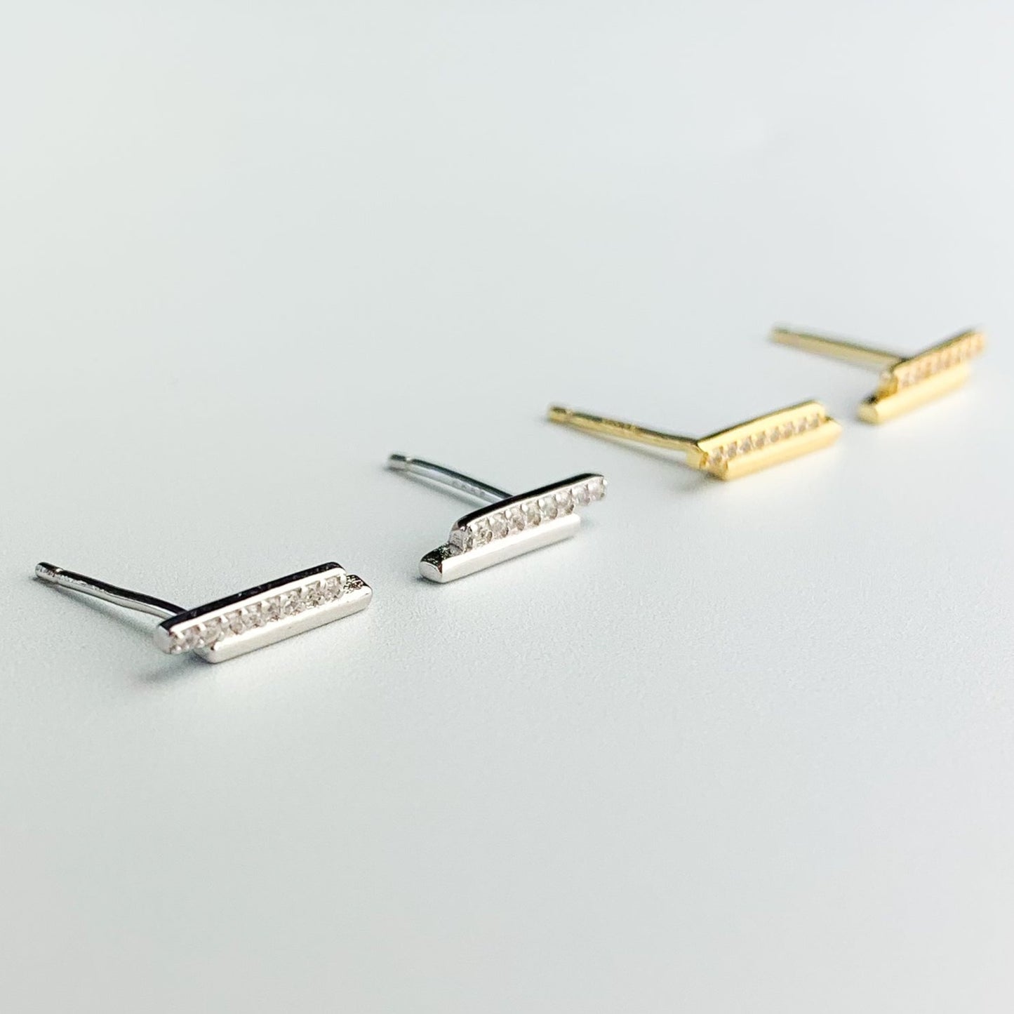Double Bar Stud Earrings