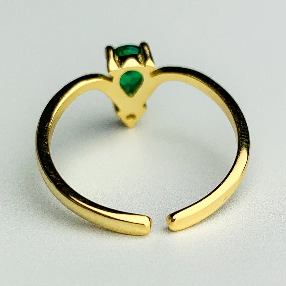 Sterling Silver Green Stone Ring