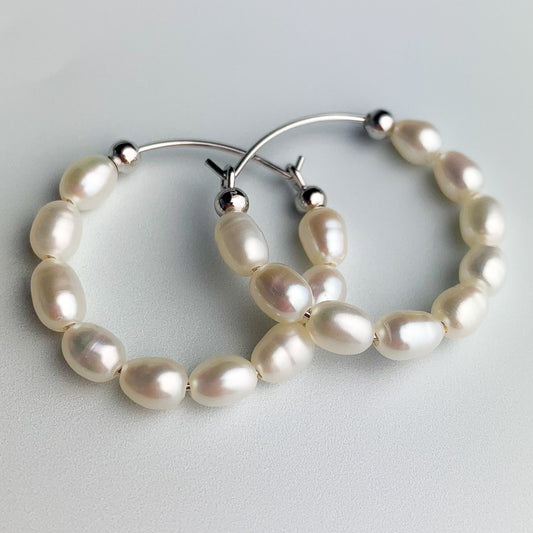 Pearl Hoop Earrings